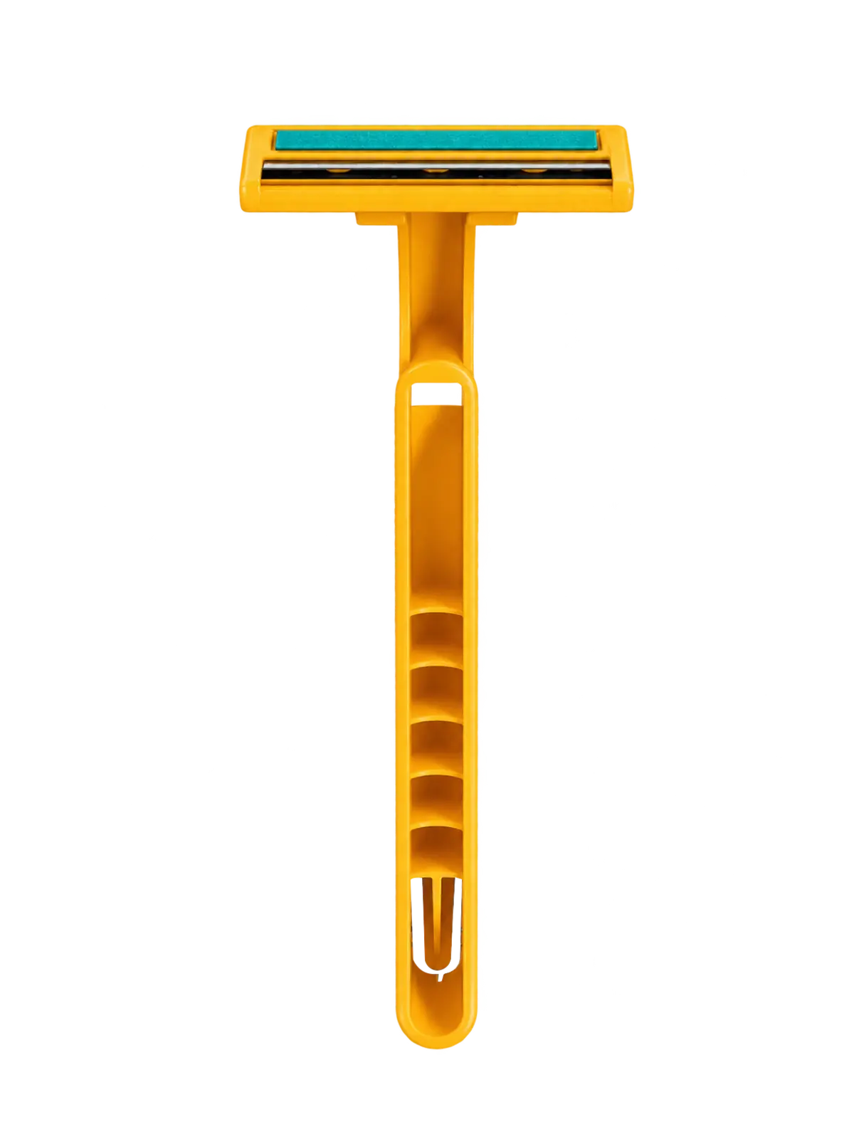 BIG ONE Single-Blade Razor, Yellow: front view, blade side