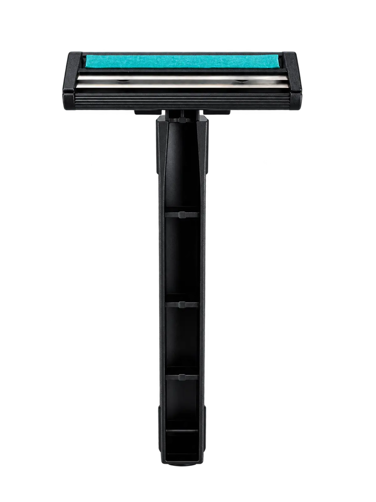 DARCON 2-Blade Razor, Black: front view, blade side